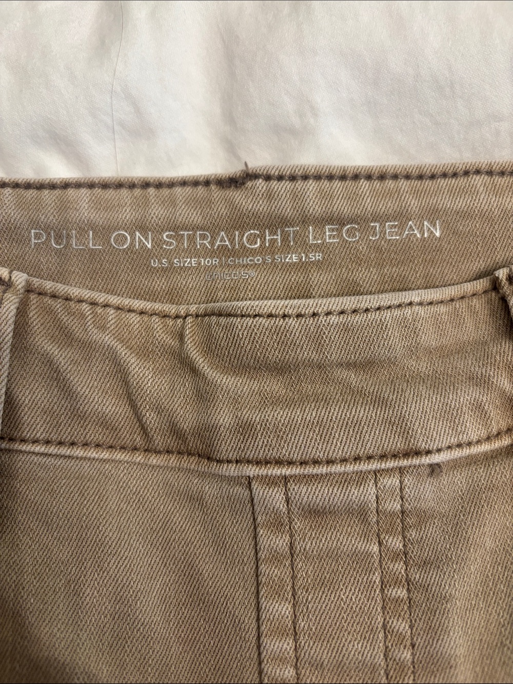 Chico's Tan Pull-On Straight Leg Jeans